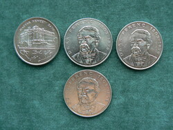 4 DB EZÜST 200 FORINT ÉRME 1993, -94. BU, MAGYAR NEMZETI BANK, (48 g, 0,500) EGYBEN!