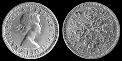 E 1140 Egyesült Királyság (Anglia) 6 pence 1955