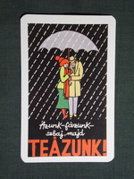 Kártyanaptár,Compack csomagoló vállalat,grafikai,tea, 1980   (8)