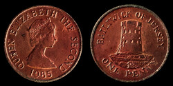 E 1366 Jersey 1 penny 1985 Elizabeth II