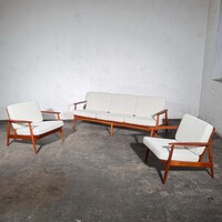 Dán John Bone teak ülőgarnitúra vintage szofa retro kanapé + fotel