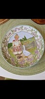 Vintage Villeroy & Boch 20cm átmérőjű, hibátlan tányér: az UNICEF javára készült, 1980-as években