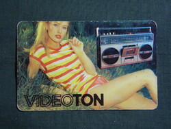 Kártyanaptár,Videoton,táskarádió,magnó,erotikius női modell, 1983   (8)