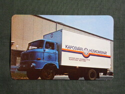 Kártyanaptár,Kaposvár húskombinát,IFA teherautó, 1983   (8)