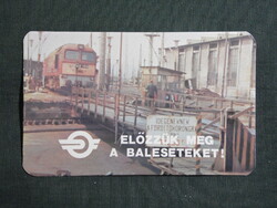 Kártyanaptár,MÁV,vasút,fordítókorong,M62 sorozatú ("Szergej") dízelmozdony 1983   (8)