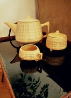 Vintage porcelán kávés szett 70-es évek retro retró kőporcelán kávéscsésze kiöntő cukortartó kancsó