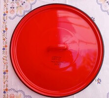 Régi piros Bonyhádi zománcozott fedő 28 cm