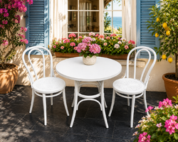 Thonet étkezőgarnitúra – 2 szék és kerek asztal
