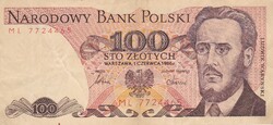 100    Złoty   1986   Lengyelország  A képen látható állapotban