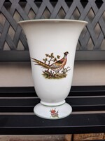 Első osztályú Herendi porcelán váza – CHTM Vadász / Fácános minta (21 cm, fsz: 6738)