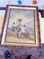 Ritka 1956-os VEB Seemann Goya-nyomat gyönyörű, vastag aranyozott keretben