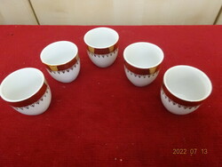 Csehszlovák porcelán, arany szegélyes kupica 5 darab egyben eladó Vanneki! Jókai.