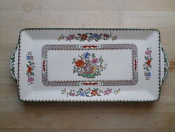 Angol Spode "Chinese Rose" porcelán süteményes tálca 15,5 x 33,5 cm