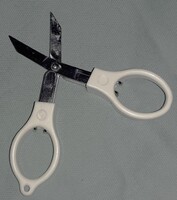 Retro Foldable Mini Bakelite Handle Metal Scissors / Travel Scissors - Sharp Cutting - PERFECT CONDITION