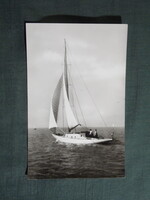 Képeslap,Balaton,vitorlás hajó látkép,részlet,1965-