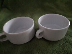 Fehér porcelán füles kávés csésze 2 db. egyben 10x6cm. hibátlan