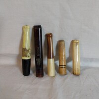 5 db antik/vintage szipka gyűjtemény egyben – Brno feliratos, csont és bakelit darabok