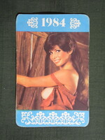 Kártyanaptár,trafik,ajándék üzlet,erotikus női akt modell, 1984   (8)