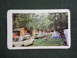Kártyanaptár,Borsod tourist,Miskolc,kemping,Lada,Wartburg autó, 1984   (8)
