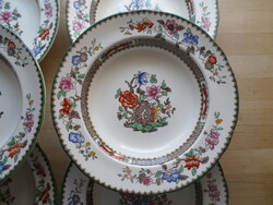 6 db angol Spode "Chinese Rose" porcelán mélytányér 22,5 cm
