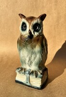 Régi Heinz & Co. Gräfenthal német porcelán bagoly figura illatlámpa vintage dekorációs lámpa 20,5 cm