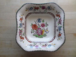 Angol Spode "Chinese Rose" porcelán szögletes tál 20,5 x 20,5 cm