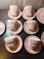 Ironstone angol jporcelán teás-kávés készlet rózsaszín színben.