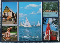 Képeslap, Balaton, Boglárlelle, részletek (P15)