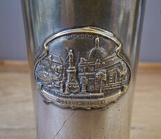 Miskolc, Kossuth szobor - Ezüstözött emlékpohár, 1900k.