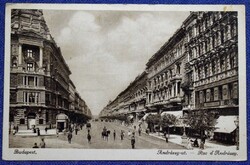 Budapest - Andrássy út - antik  képeslap  1922