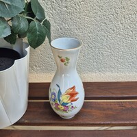 Ép, kézzel festett Herendi porcelán váza tulipános virágmintával