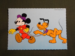 Képeslap,Walt Disney,rajzfilm,mesefigura,Miki egér és Pluto kutya, 1982-