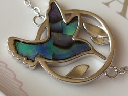 A szabadság szárnyai – 925 ezüst - abalone kagyló kolibri karkötő