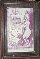 Szántó Piroska (1913–1998): Figurális illusztráció – szita,, jelzett  I.