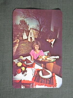 Kártyanaptár,Tatabánya,Kristály vendéglátó vállalat,étterem,csárda,presszó, 1985   (8)