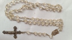 Vintage Catholic Rosary Beads with Cross and Mary Medal