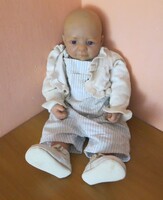 Régi ritka Ernst Heubach (EH) jelzett német művészbaba  reborn stílusú baba  50 cm