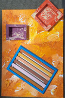 Galla Miklós saját absztrakt alkotása : "Vadat emelek" 3D festmény 70 x 50 cm