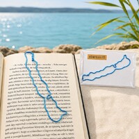 3 db Balaton formájú könyvjelző kék drótból - egyedi, kézműves balatonos szuvenír fémből