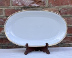 Alföldi aranyszegélyes - dupla csíkos ovális porcelán kínáló tál - pecsenyés tál