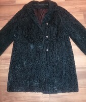 Vintage fekete szőrme bunda L-XL