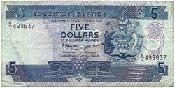 5 dollár 1986 signo 5 Solomon Salamon szigetek