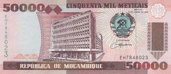 50.000  Meticas  1993  Mozambik   A képen látható Szép Új állapotban