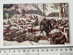 -AX795- Karpathengefecht I. világháborús téli kárpáti csata osztrák-magyar katonai művészlap 1915