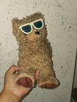 Retro, Napszemüveges, barna plüss maci, mackó