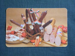 Card Calendar, Csabai Meat and Salami Factory, Békéscsaba, Csabai Sausage, 1987 (8)