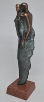 Czobor Sándor "Szerelmespár" c. bronzszobor eredetiségigazolással