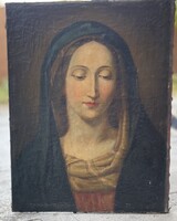 Imádkozó Madonna – antik olajfestmény, 36 × 47 cm