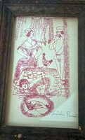 Szántó Piroska (1913–1998): Figurális illusztráció – szita,II, jelzett  III.