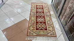 4553 LEÁRAZÁS!!! Török Milás kézi gyapjú perzsa futó szőnyeg 82X205CM